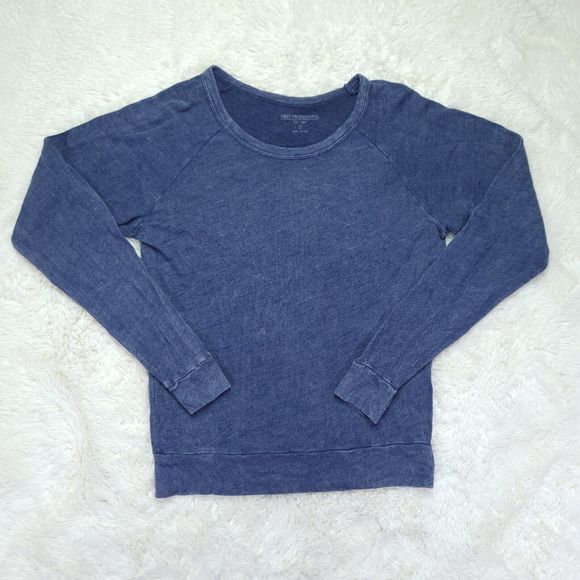 OBEY PROPAGANDA BLUE DISTRESSED BURNOUT BLUE SWEATER S - Picture 1 of 8